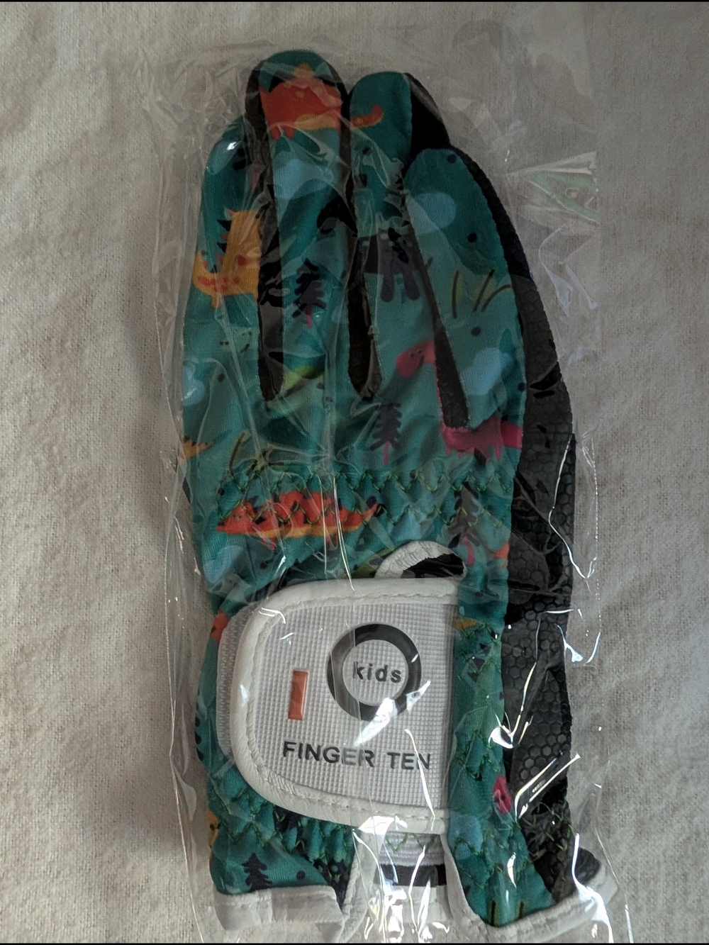 Kids Teal Dinosaur Print Golf Glove -